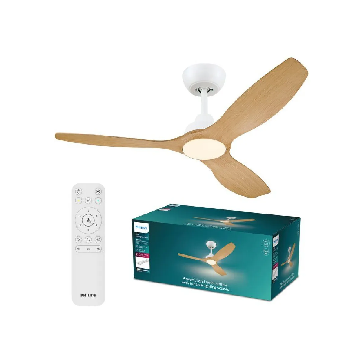 Philips Olas - Blanc/Bois - 132 cm
