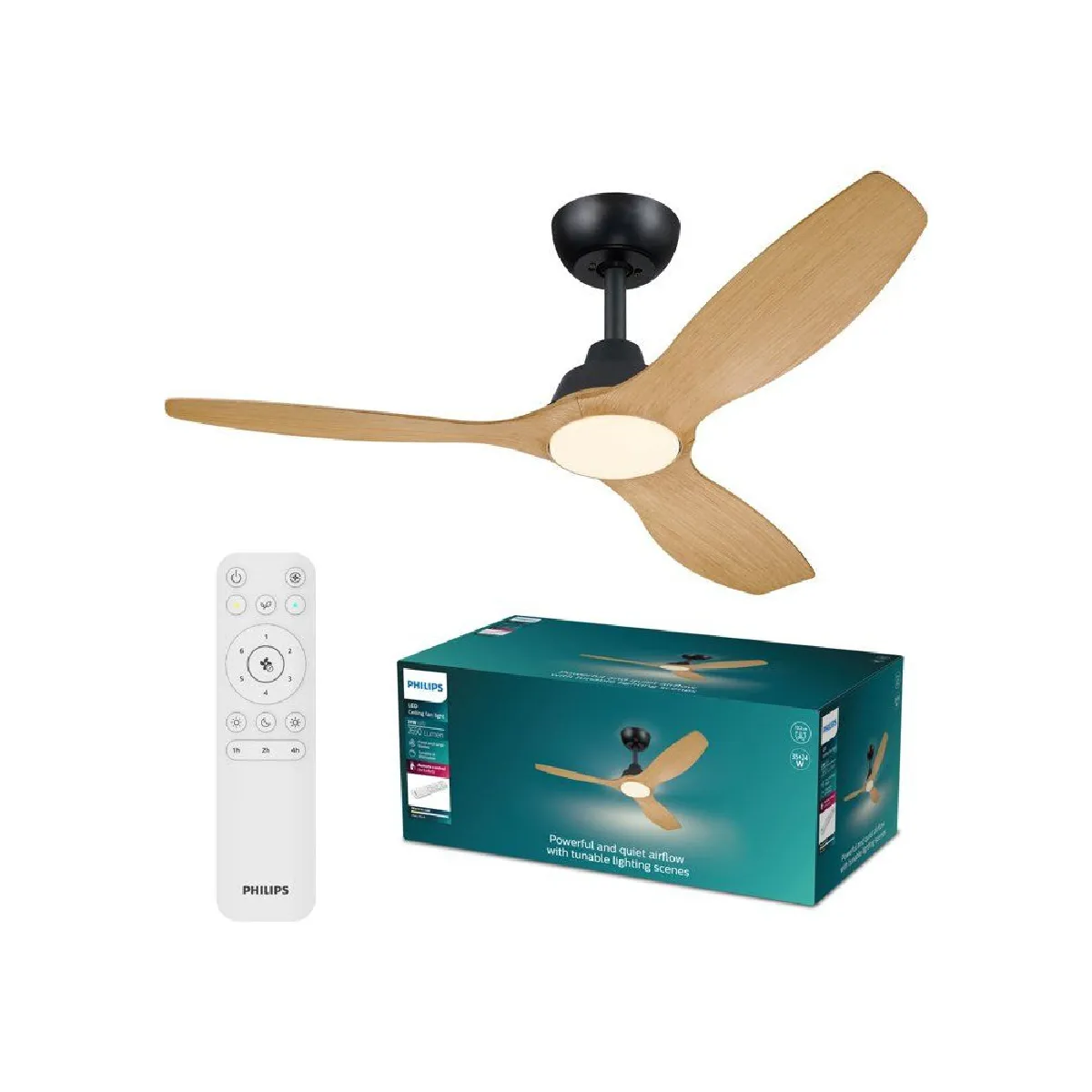 Philips Olas - Ventilateur de plafond LED - Noir