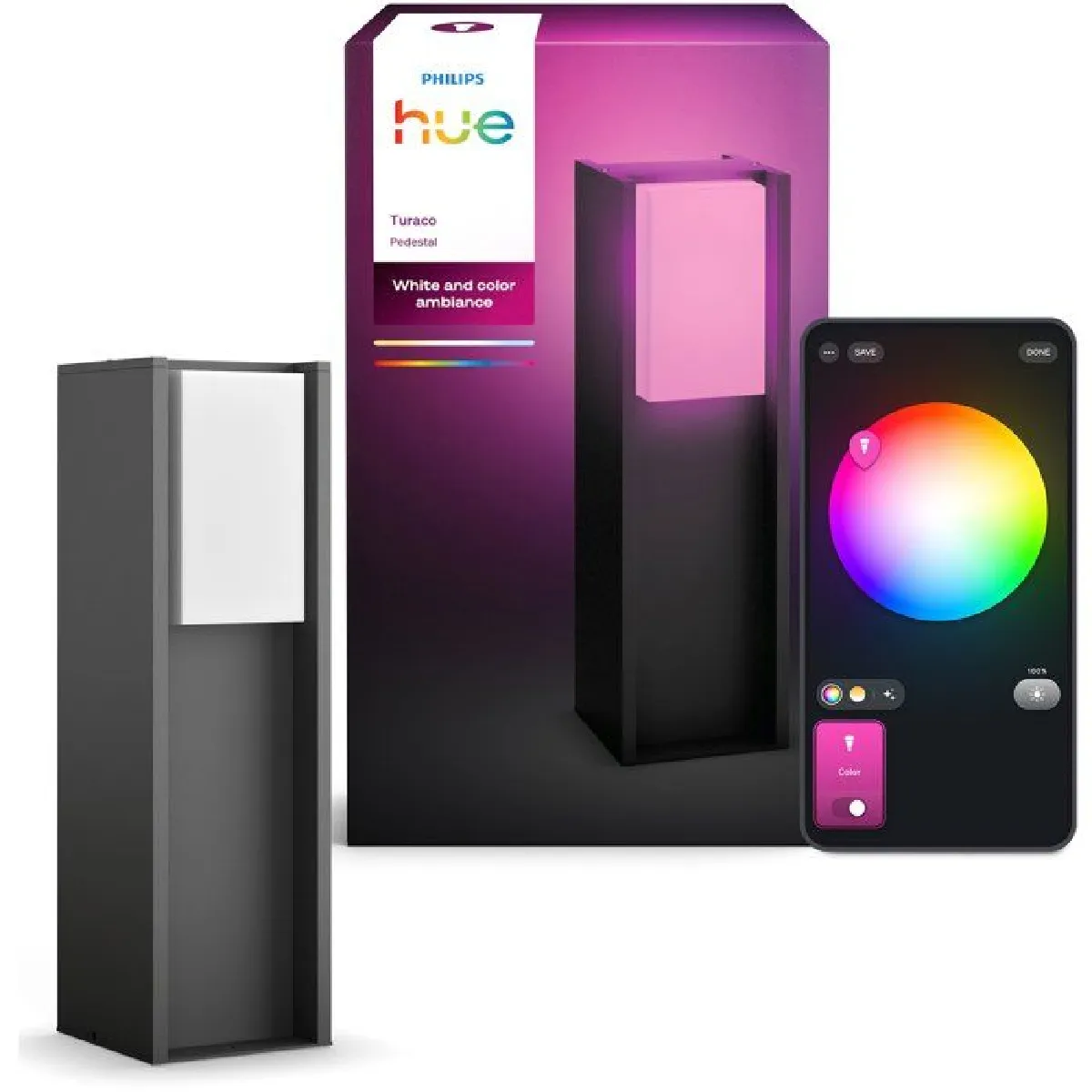 Philips Hue Blanche Borne Lumineuse Extérieure - Anthracite