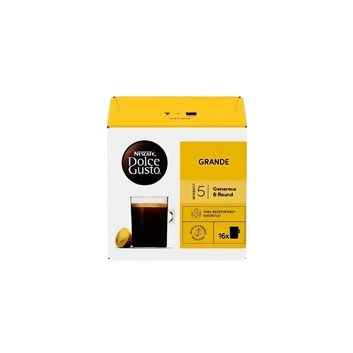 Capsules de café compatibles avec Dolce Gusto NESCAFÉ Dolce Gusto Grande Extra Crema, 16 pièces.