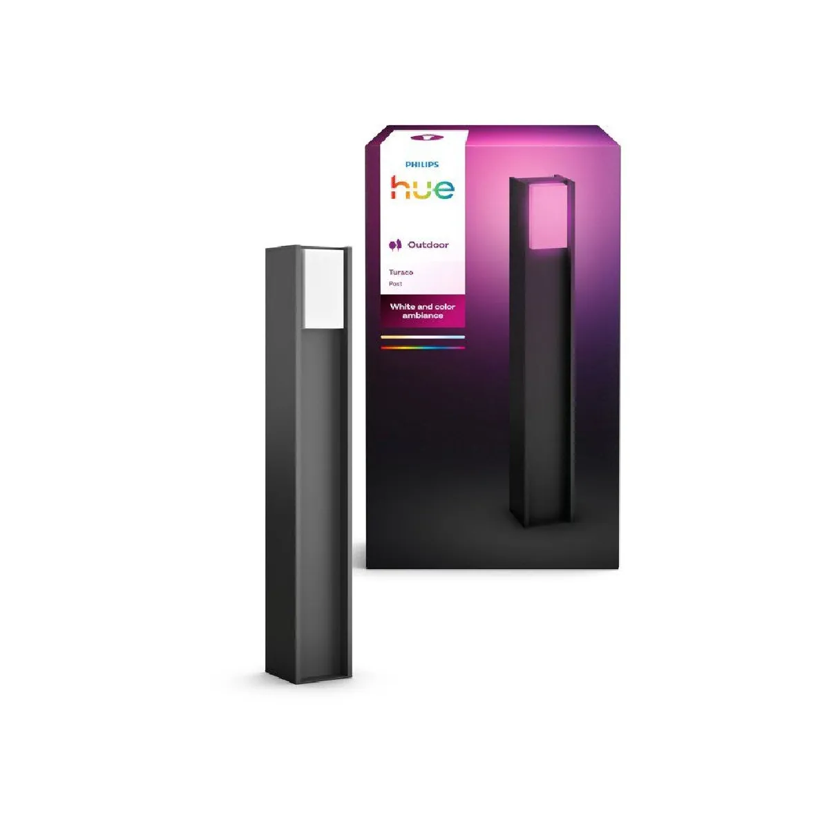 Philips Hue Lampadaire Connecté De Jardin Turaco - 1100 Lm - Anthracite