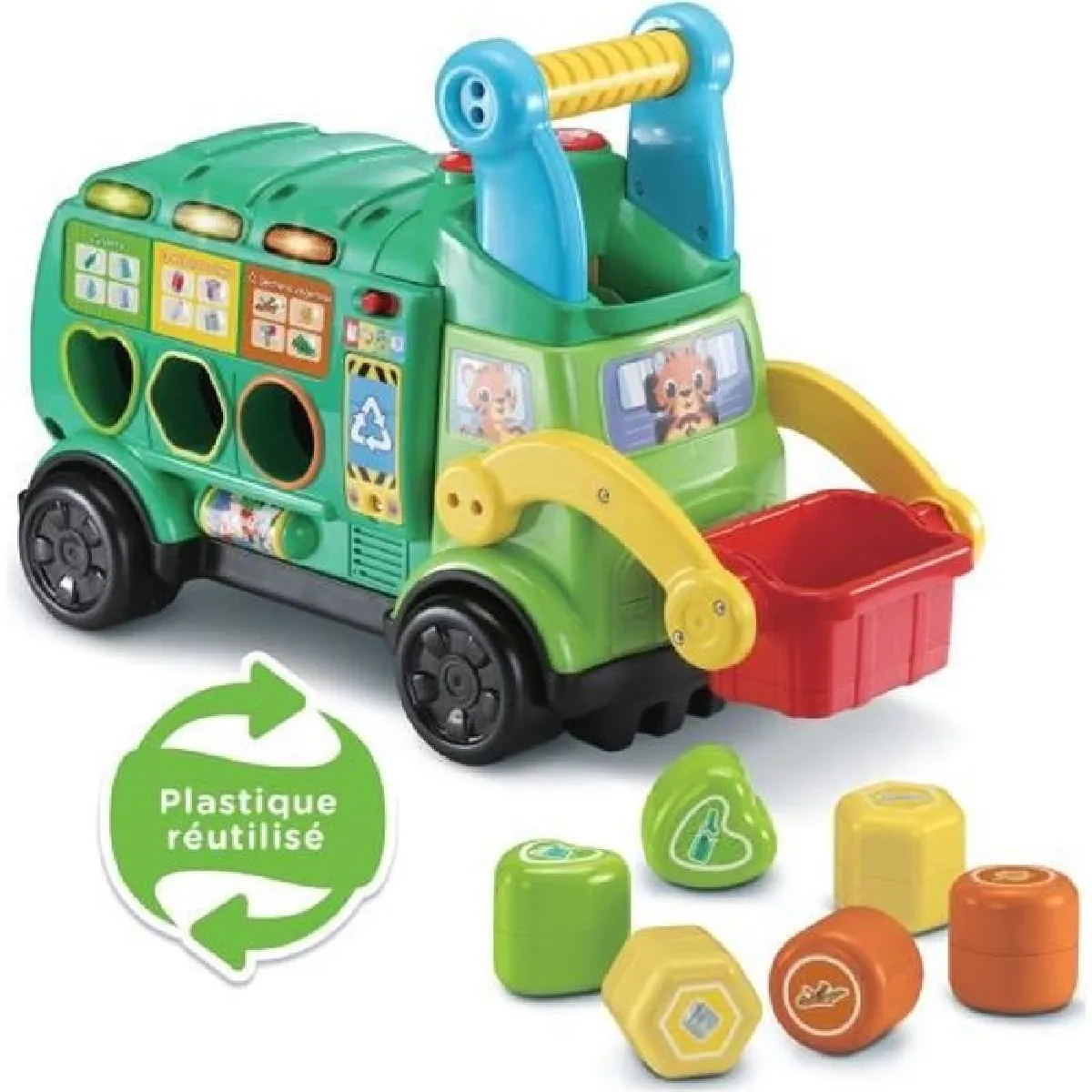 VTech Jouet d'éveil Maxi camion poubelle recyclo'formes (plastique réutilisé) BABY Vert pour garçon - vue 3