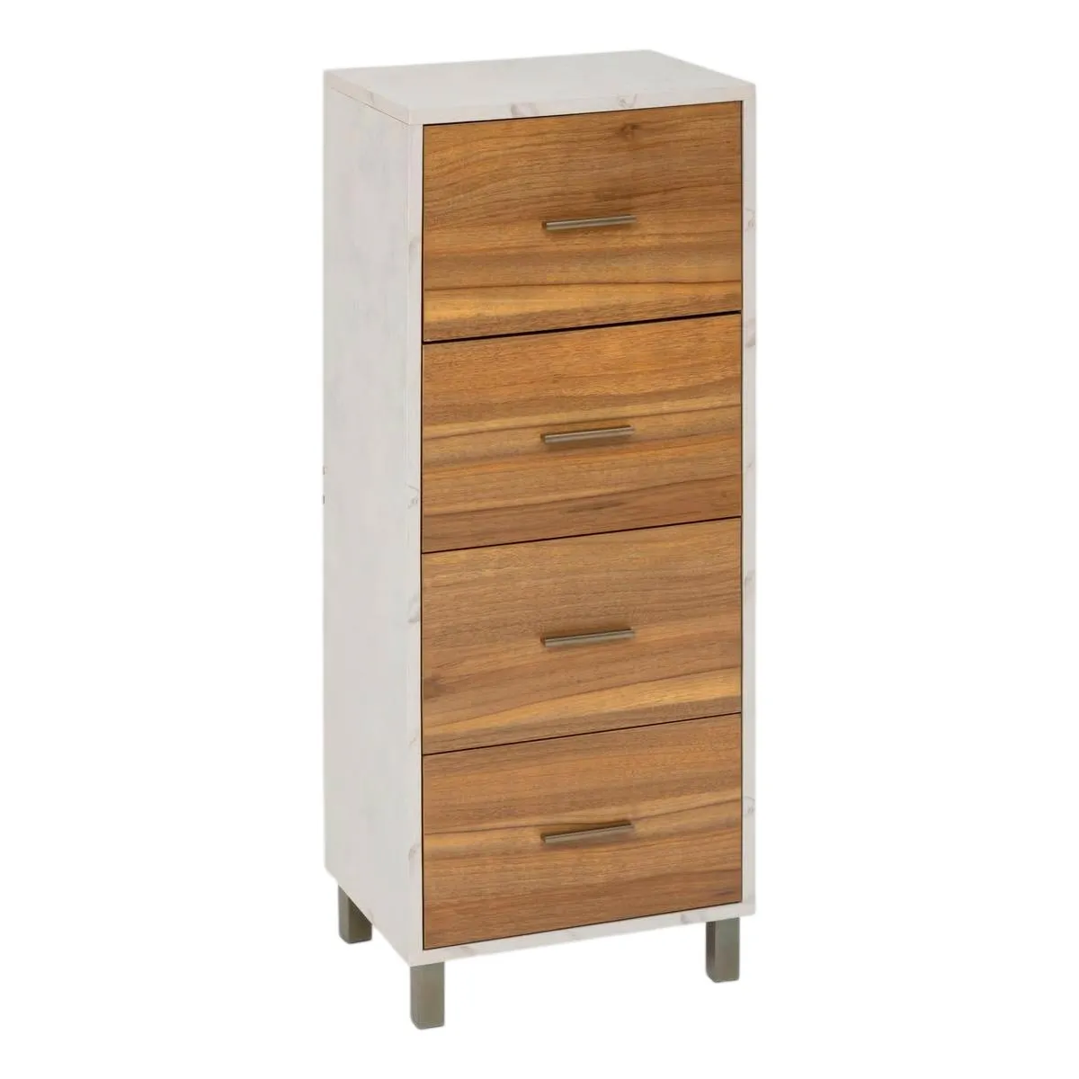 Five Simply Smart Beige Meuble De Rangement 4 Tiroirs Côme 97Cm