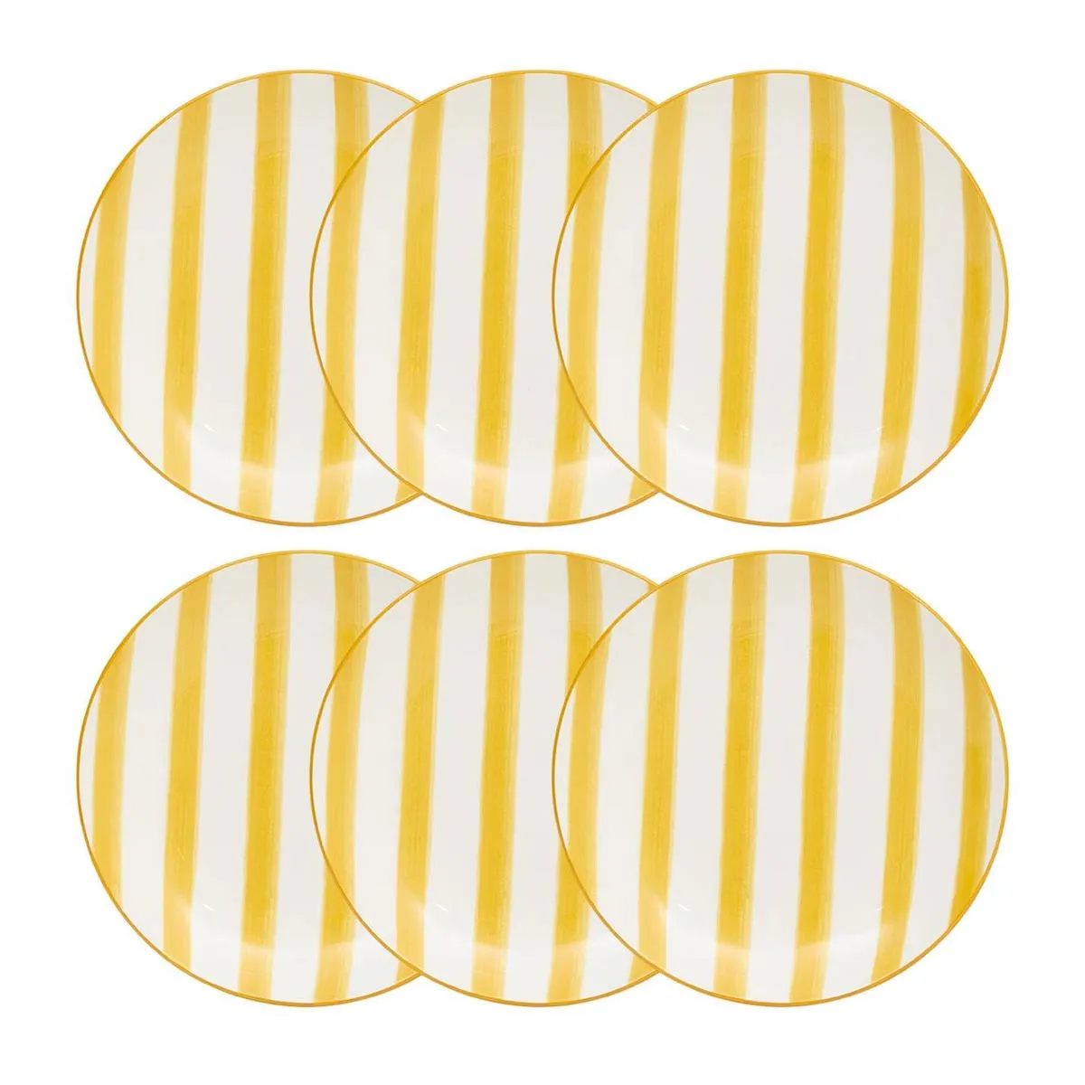 Lot de 6 Assiettes à Dessert Charlie 19cm Jaune