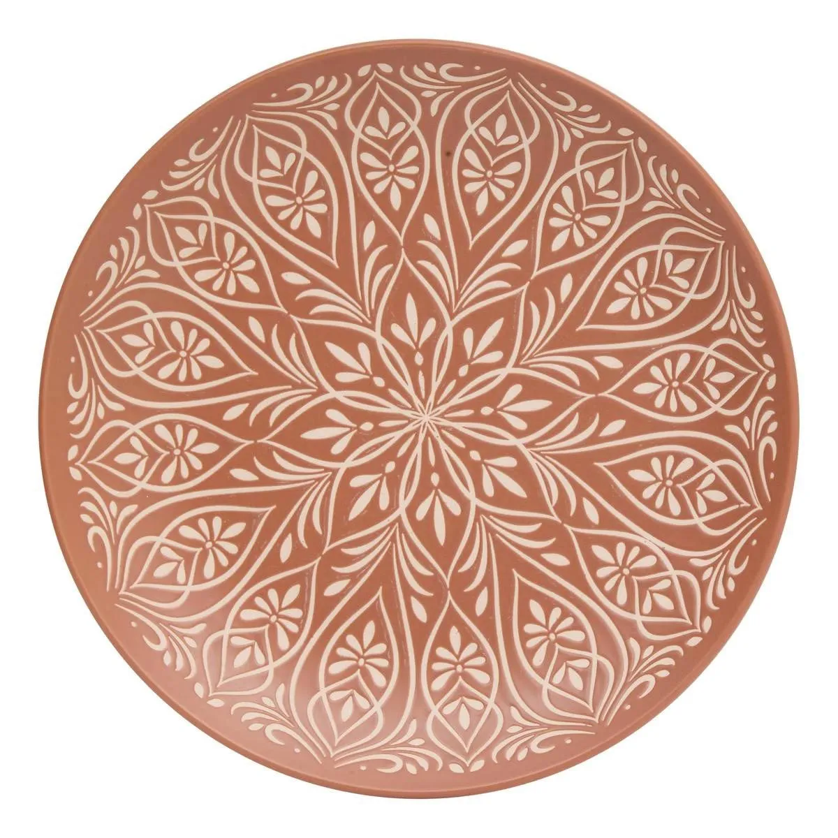 Lot de 6 Assiettes Plates en Céramique Inès 27cm Terracotta