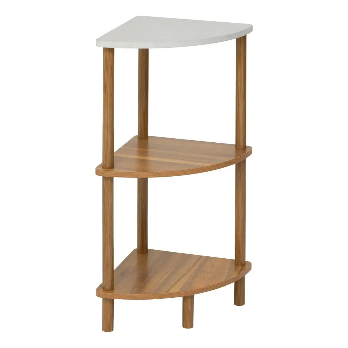 Étagère d'Angle 3 Niveaux Design Côme 76cm Marron