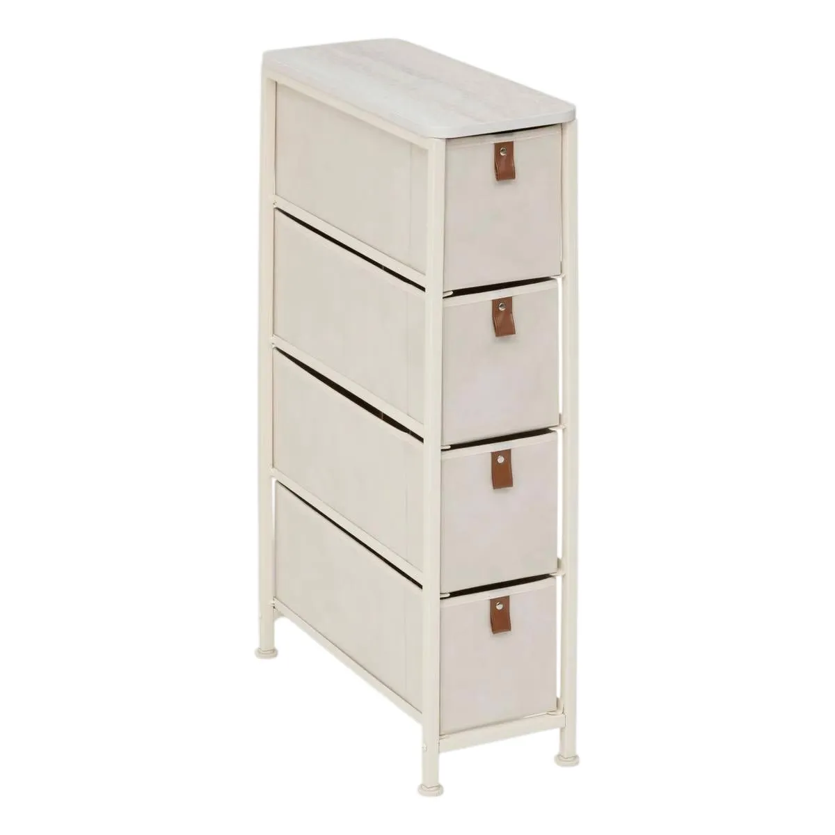 Five Simply Smart Beige Meuble De Rangement 4 Tiroirs Tissa 77Cm