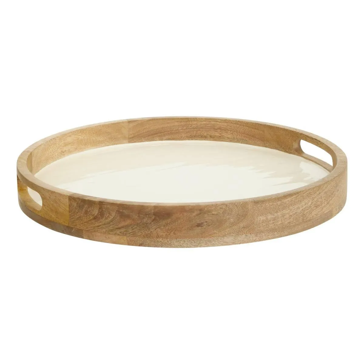 Secret De Gourmet Blanc Plateau De Service En Bois Inaya 38Cm