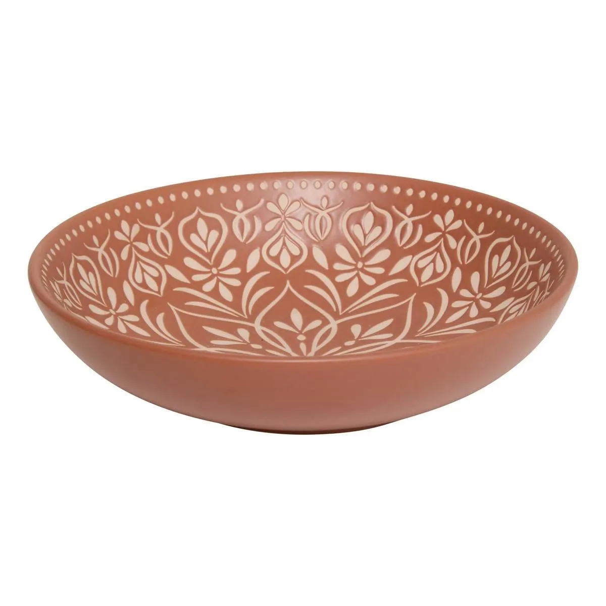 Lot de 6 Assiettes Creuses en Céramique Inès 20cm Terracotta