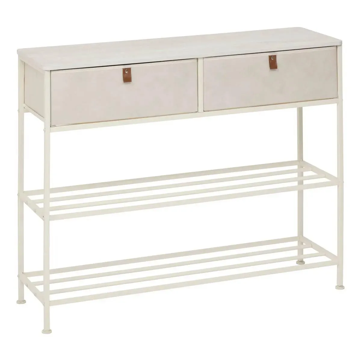Five Simply Smart Beige Console 2 Tiroirs Tissa 100Cm