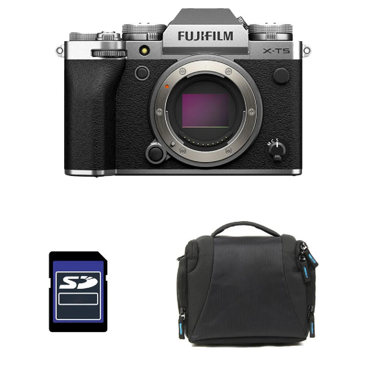 FUJIFILM X-T5 NU Silver + Sac + Carte SD 8 Go