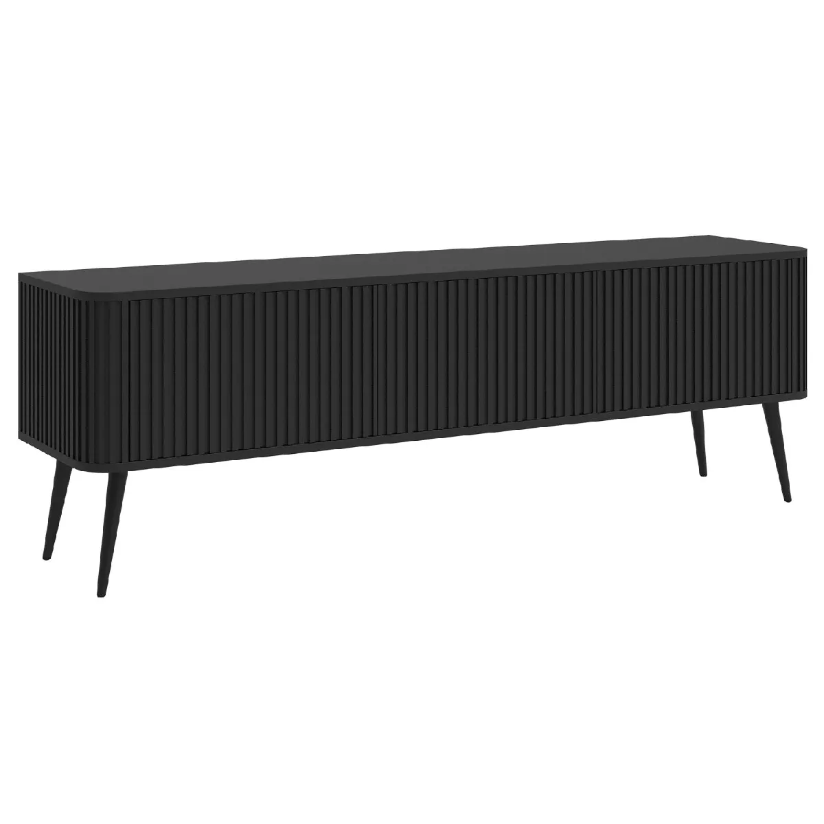 SELSEY - Meuble TV debout OVARLO - 163 cm - noir / argent