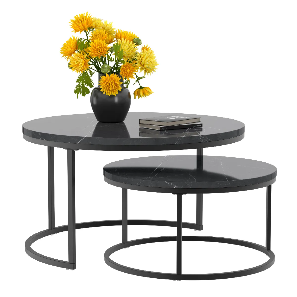 Ensemble de 2 tables basses gigognes pour salon