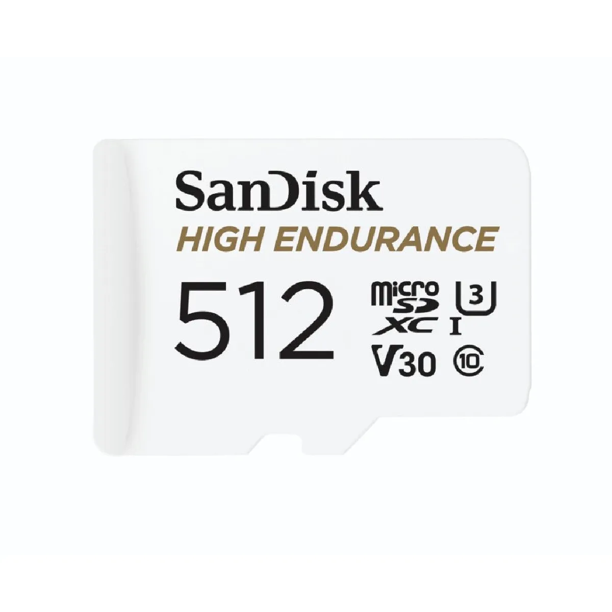 Carte mémoire microSDXC haute endurance Sandisk 512 Go Classe 10 100 Mo/s Blanche