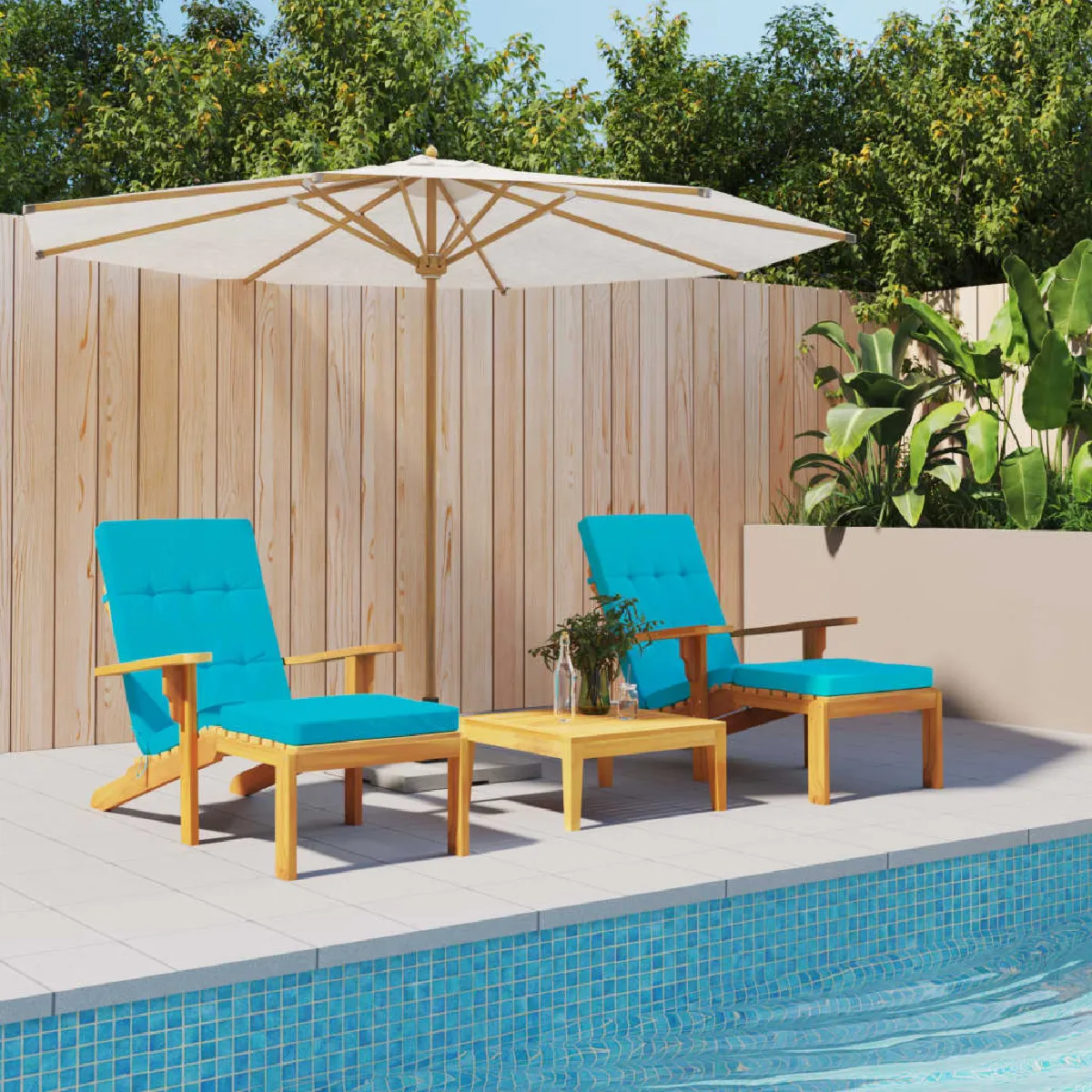 vidaXL Coussins de chaise longue lot de 2 tissu oxford 362005 - vue 2