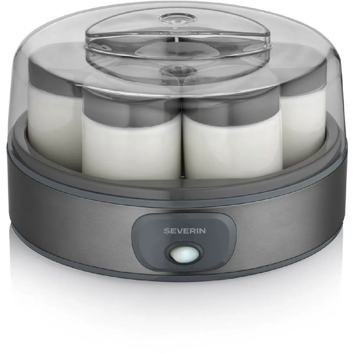 Severin Yaourtiere JG 3510 18 W 7 pots en verre design rond Gris - vue 3