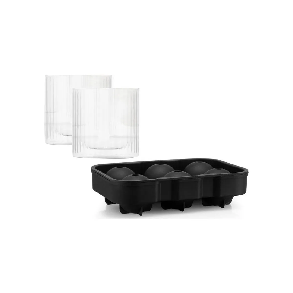 Bar set BODUM Douro Plateau de glace ronde + set de 2 verres à whisky Double paroi - vue 2