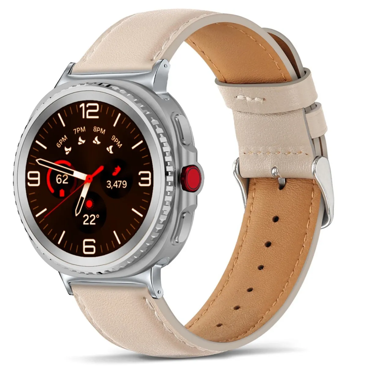 Bracelet à boucle ardillon en cuir synthétique compatible avec Samsung Galaxy Watch Ultra