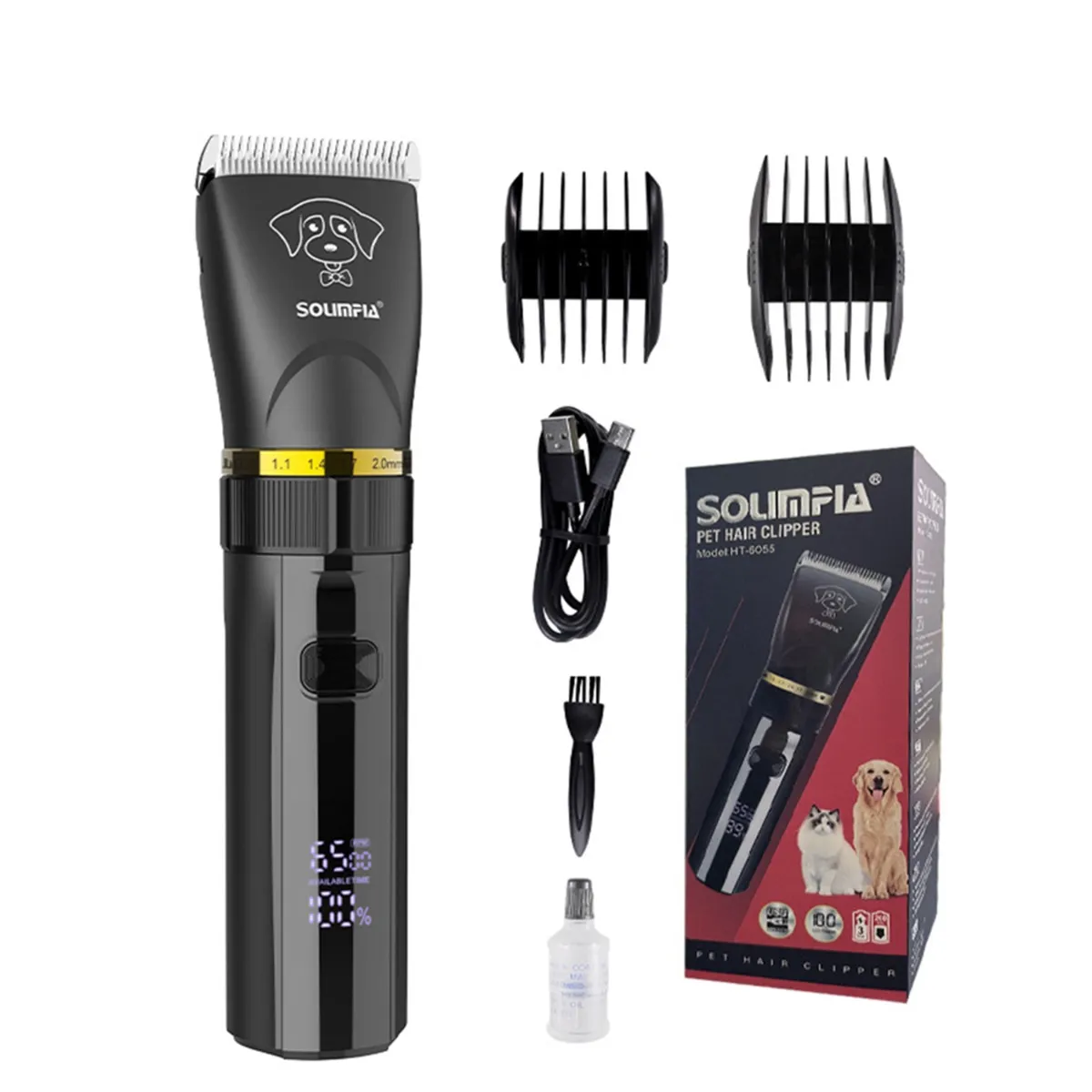 Tondeuse professionnelle pour animaux de compagnie (chiens et chats) - Sans fil, rechargea