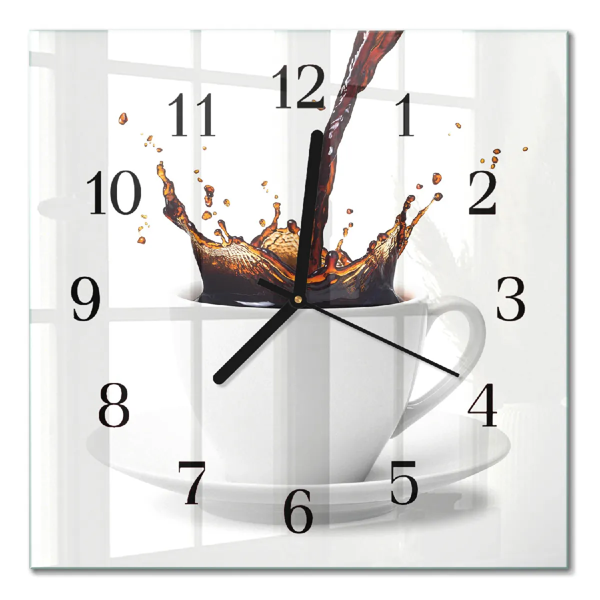 Tulup Horloge murale tasse café - Noir
