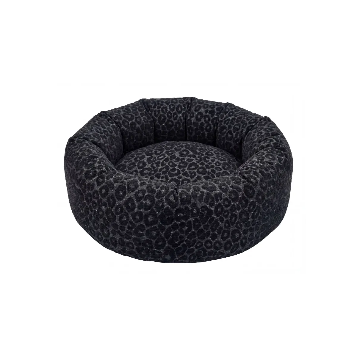 Panier chien/chat tissu imprimé animalier M - Noir