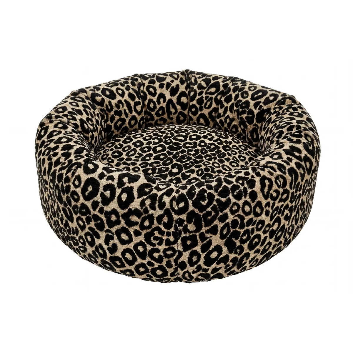 Panier chien/chat tissu imprimé animalier XL - Café