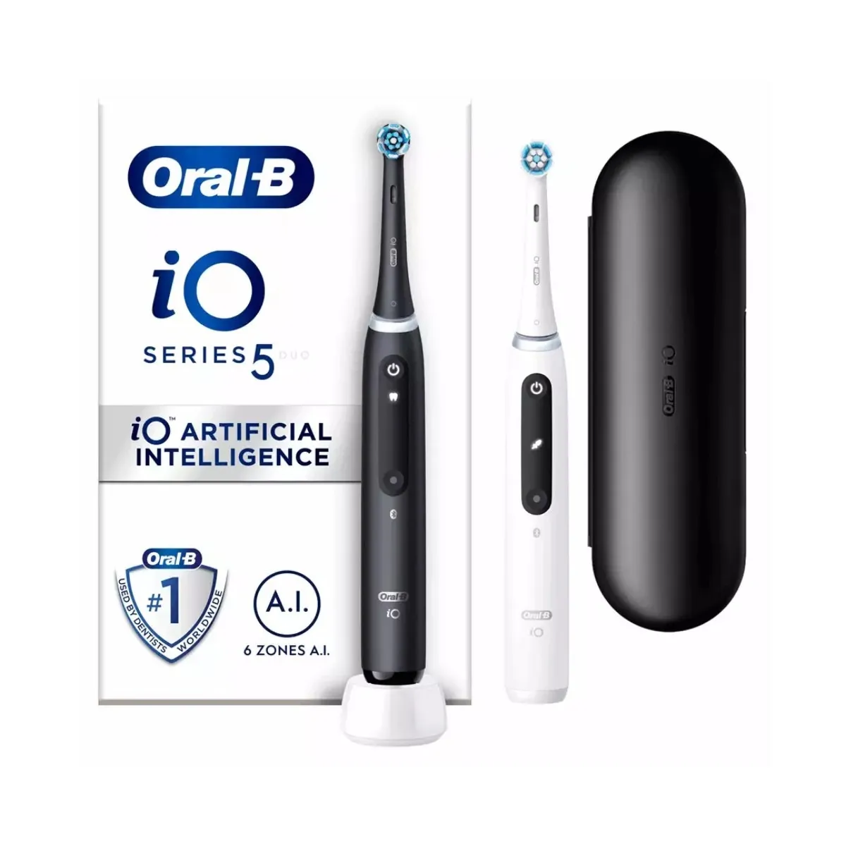 Oral-B Brosse à Dents Électrique iO Series 5 Blanc/Noir (2 Unités)