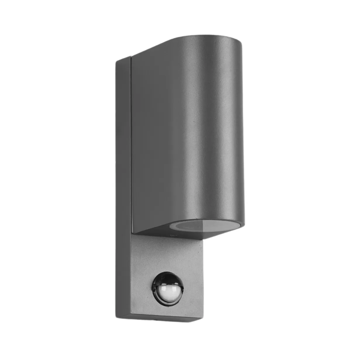 Trio Roya Applique murale extérieure moderne à 2 lumières, ronde, anthracite, IP44, avec PIR
