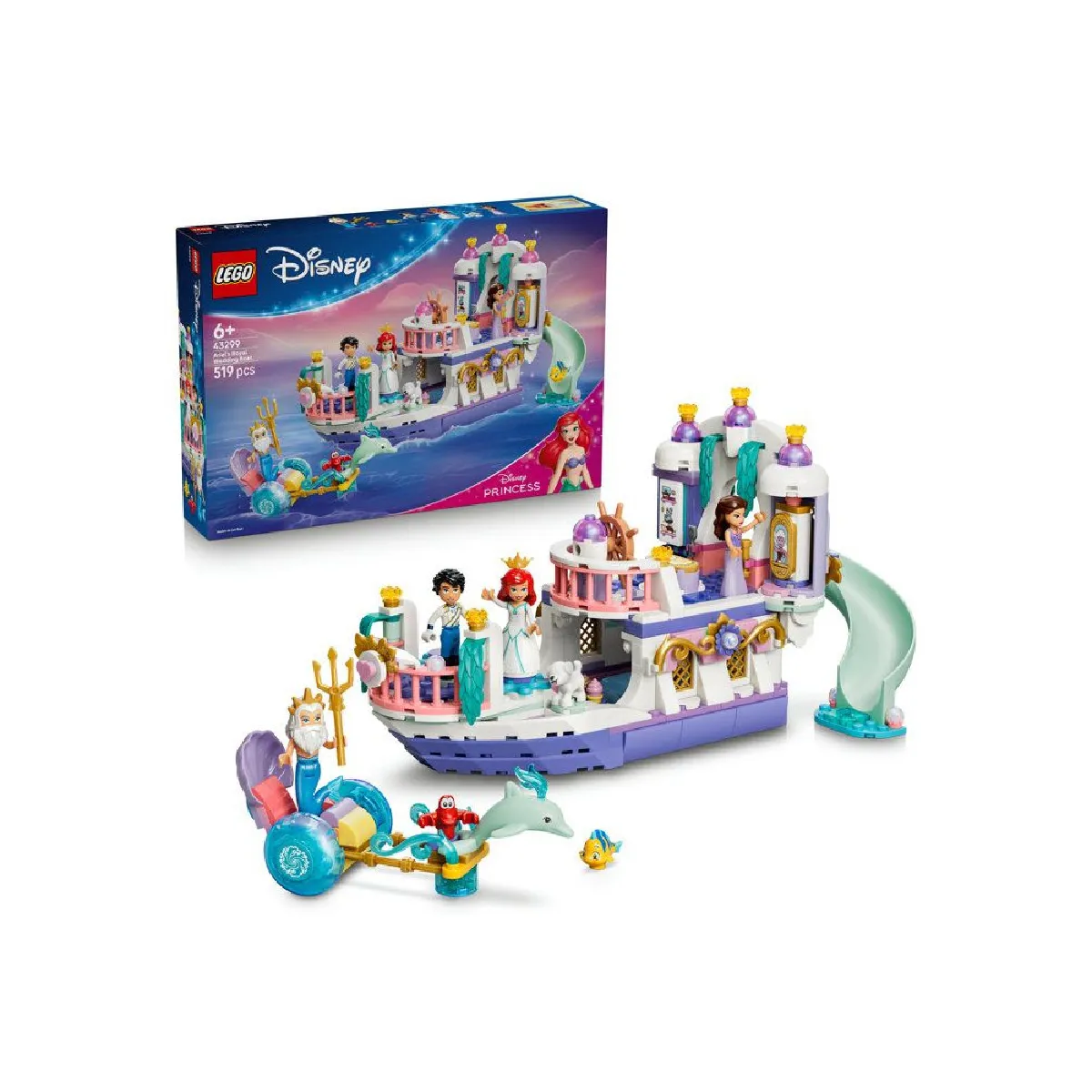 LEGO Disney Princess 43299 Ariel - Bateau de mariage - 519 pièces