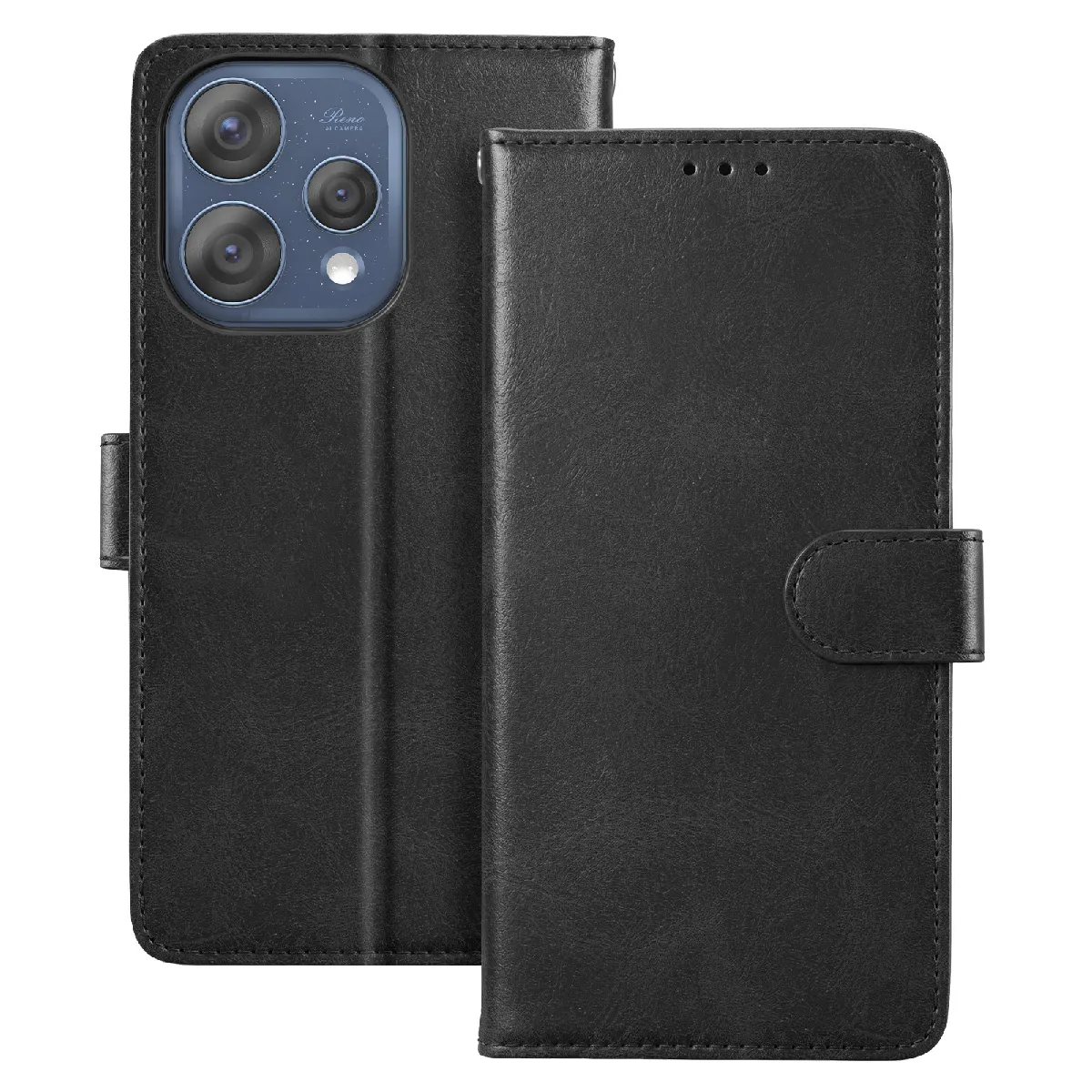 Avizar - Étui Portefeuille Oppo Reno 15 - Cuir - Noir - Image 2