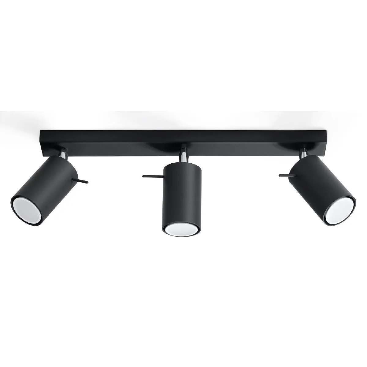 Plafonnier 3 lampes design RANDY - acier - noir