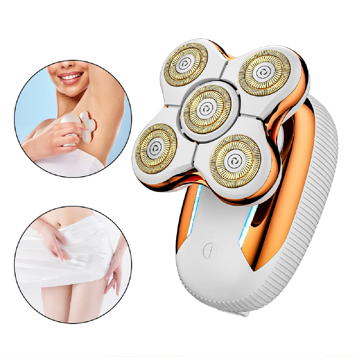 HATTEKER Tondeuse Corps Femme 5en1  18K IPX6 Rechargeable L&eacute;g&egrave;re
