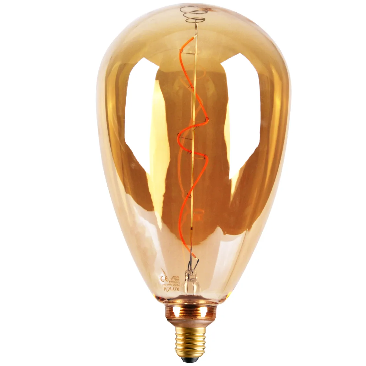Polux Ampoule Led Filament S173 Ambrée E27 4W 1800K