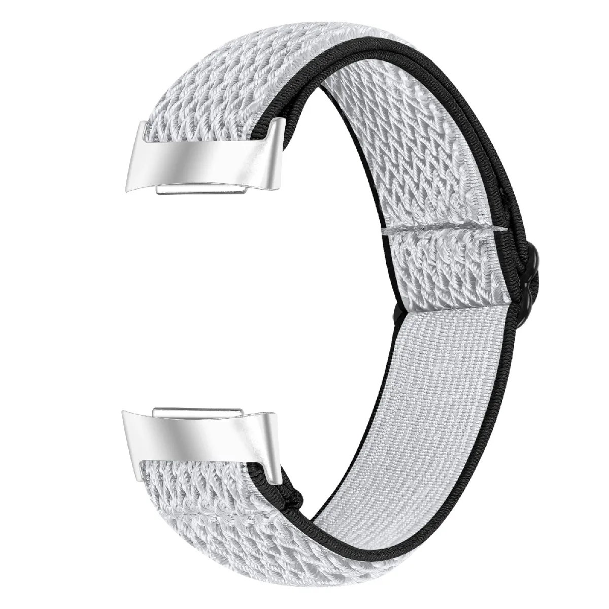 Inf Gris/Noir Bracelet De Montre Pour Fitbit Charge 5 En Nylon Et Acier Inoxydable