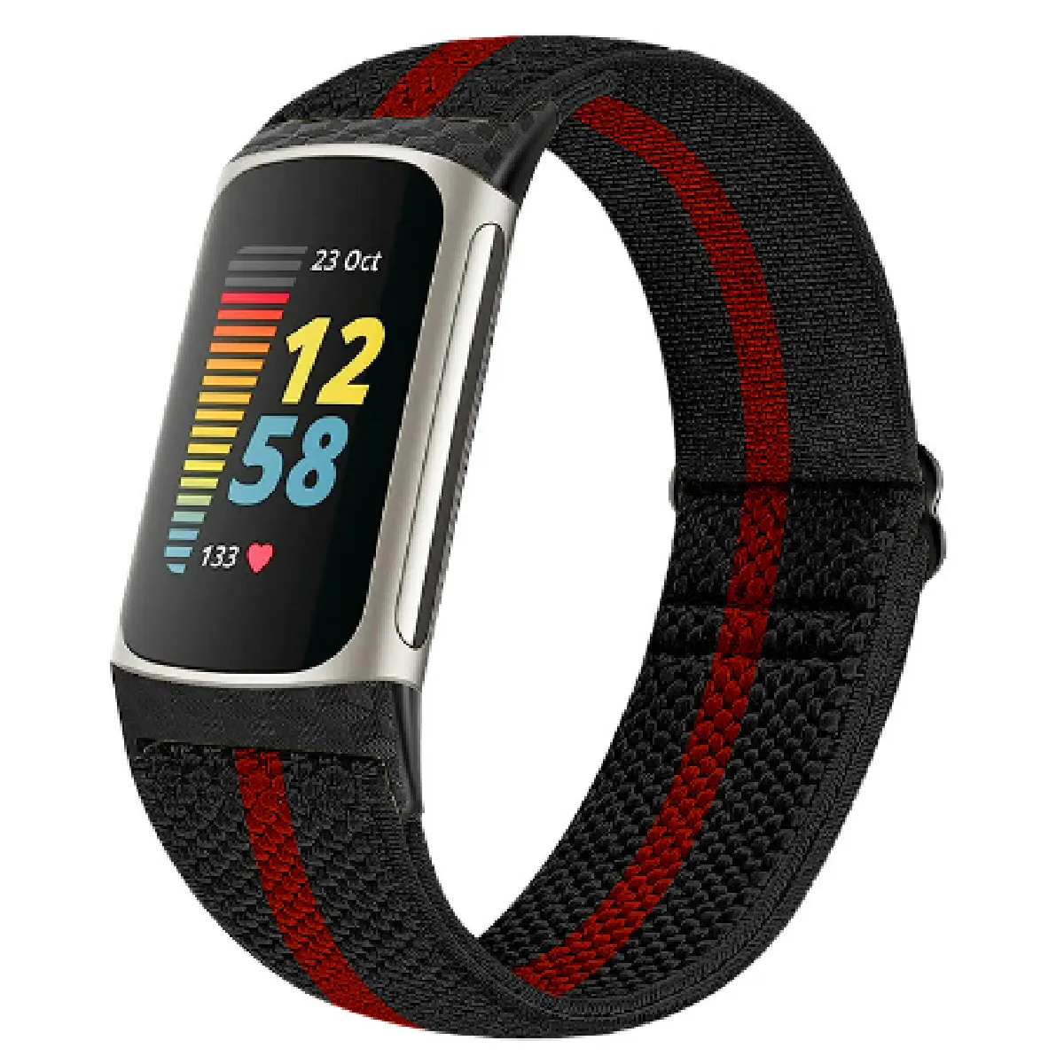 Inf Noir Bracelet De Montre En Nylon Pour Fitbit Charge 5