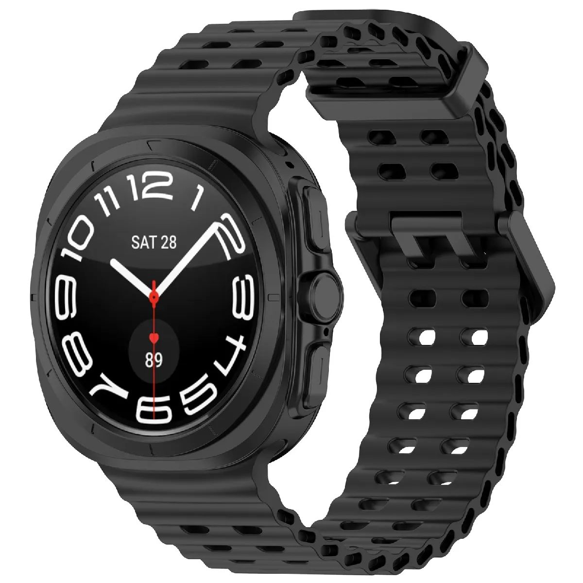 Inf Noir Bracelet En Silicone Pour Samsung Watch Ultra - 47 Mm