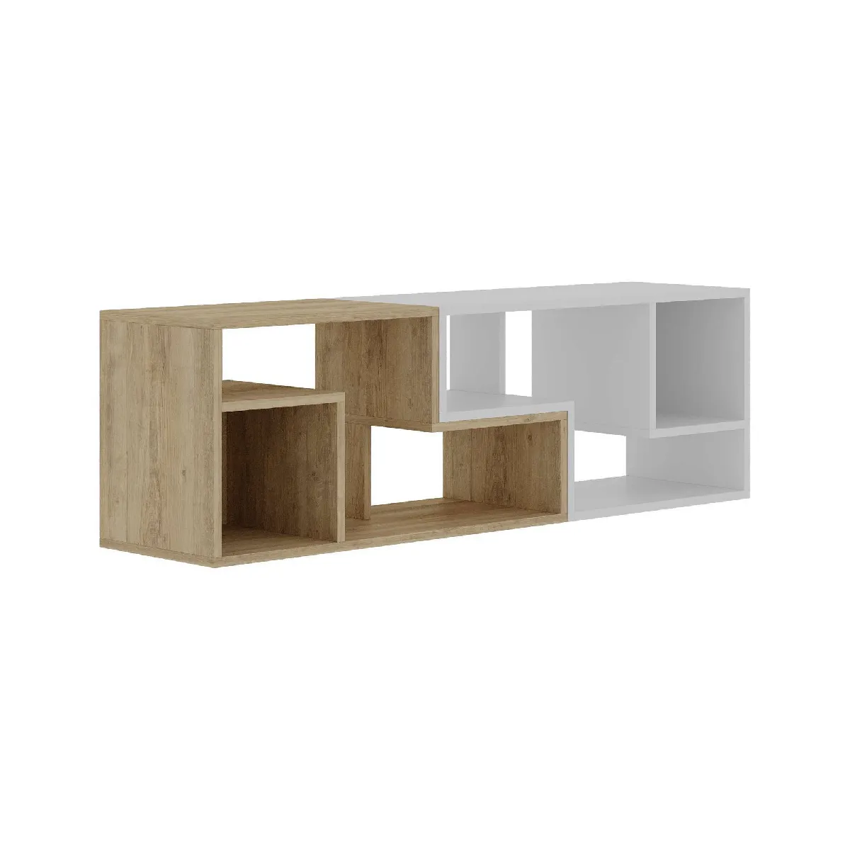 Meuble TV modulable en bois - 145 x 35 x 44 cm - Blanc