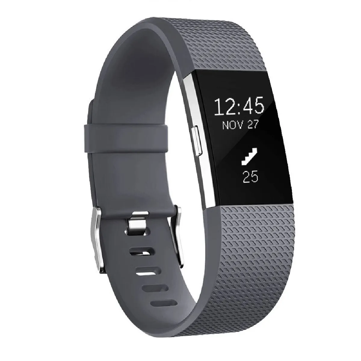 Inf Gris Bracelet En Silicone Pour Fitbit Charge 2 - 170 À 205 Mm