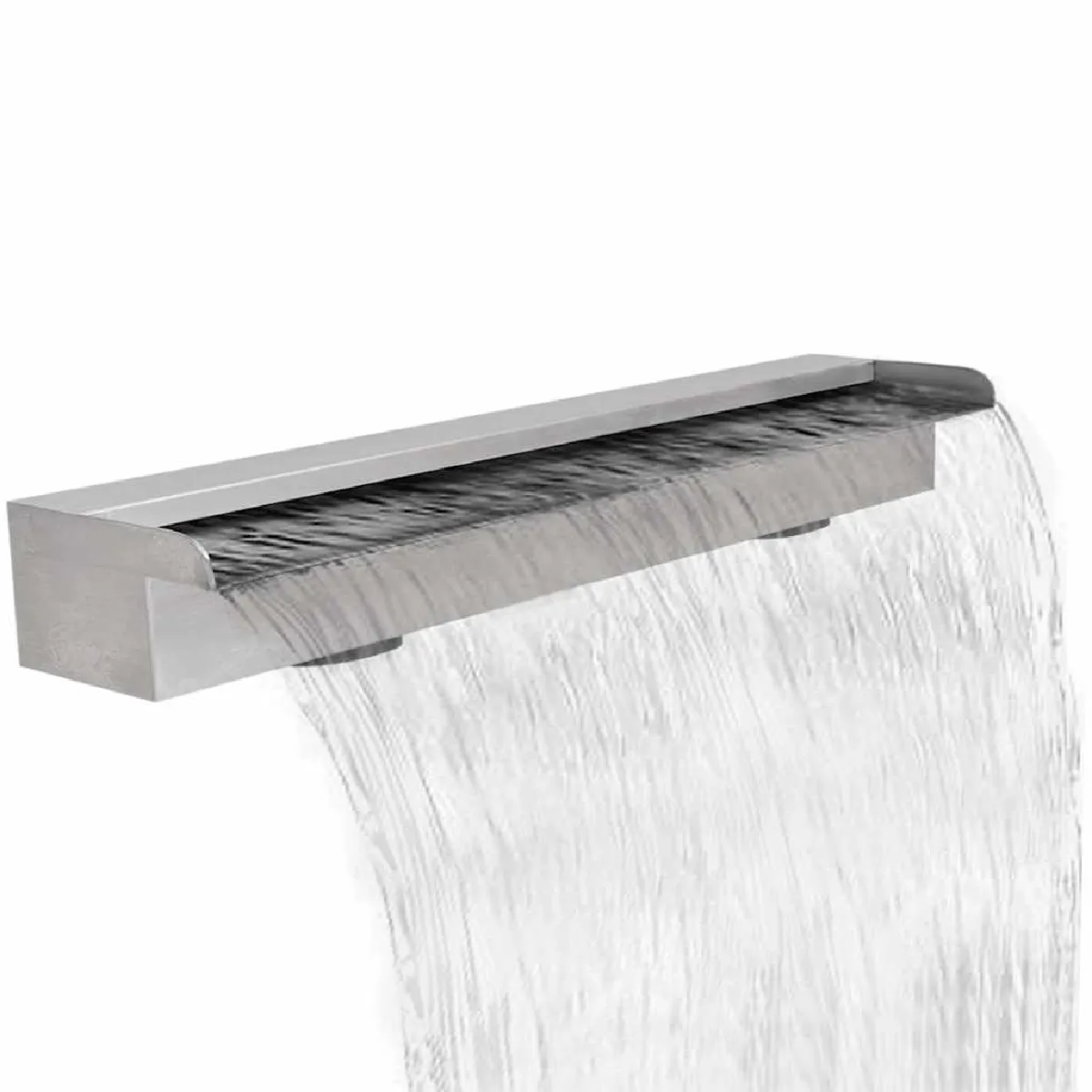 VIDAXL Lame d'eau rectangulaire pour piscine en acier inoxydable 90 cm