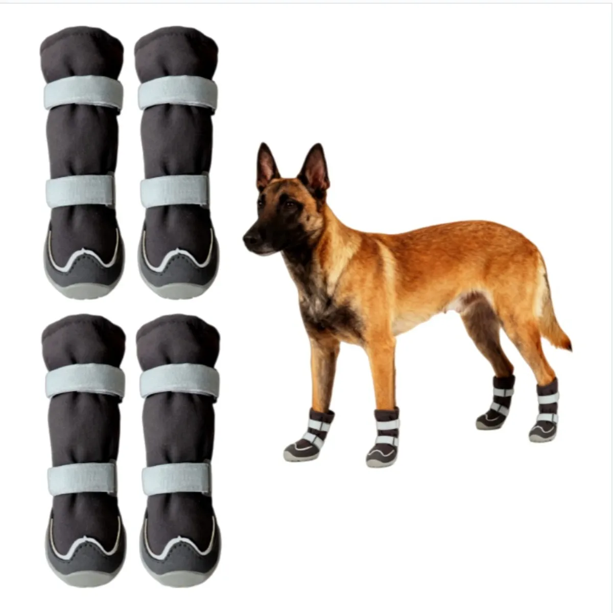 Ensemble de 4 Chaussures pour Animaux - Bottes de Protection pour Sports de Plein Air pour