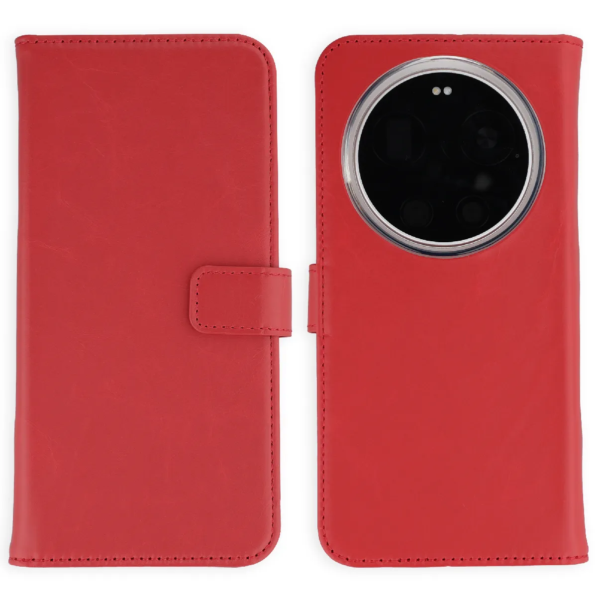 Selencia Rouge Étui Portefeuille En Cuir Xiaomi 17 Ultra