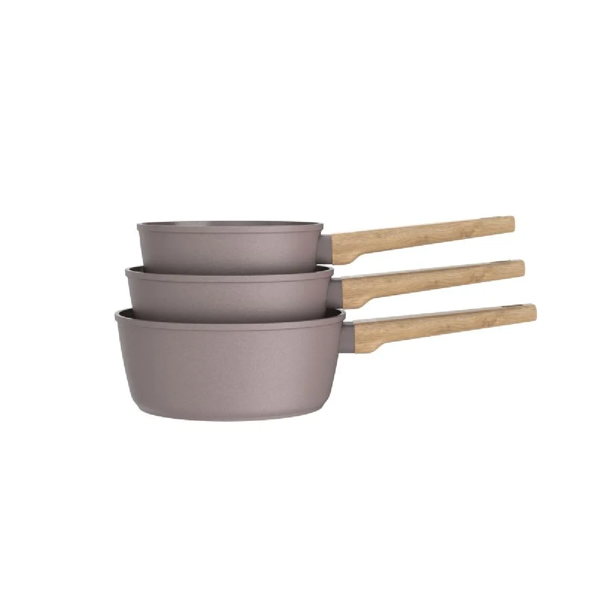 Arthur Martin Set 3 Casseroles Forest Taupe 16-18-20 Cm