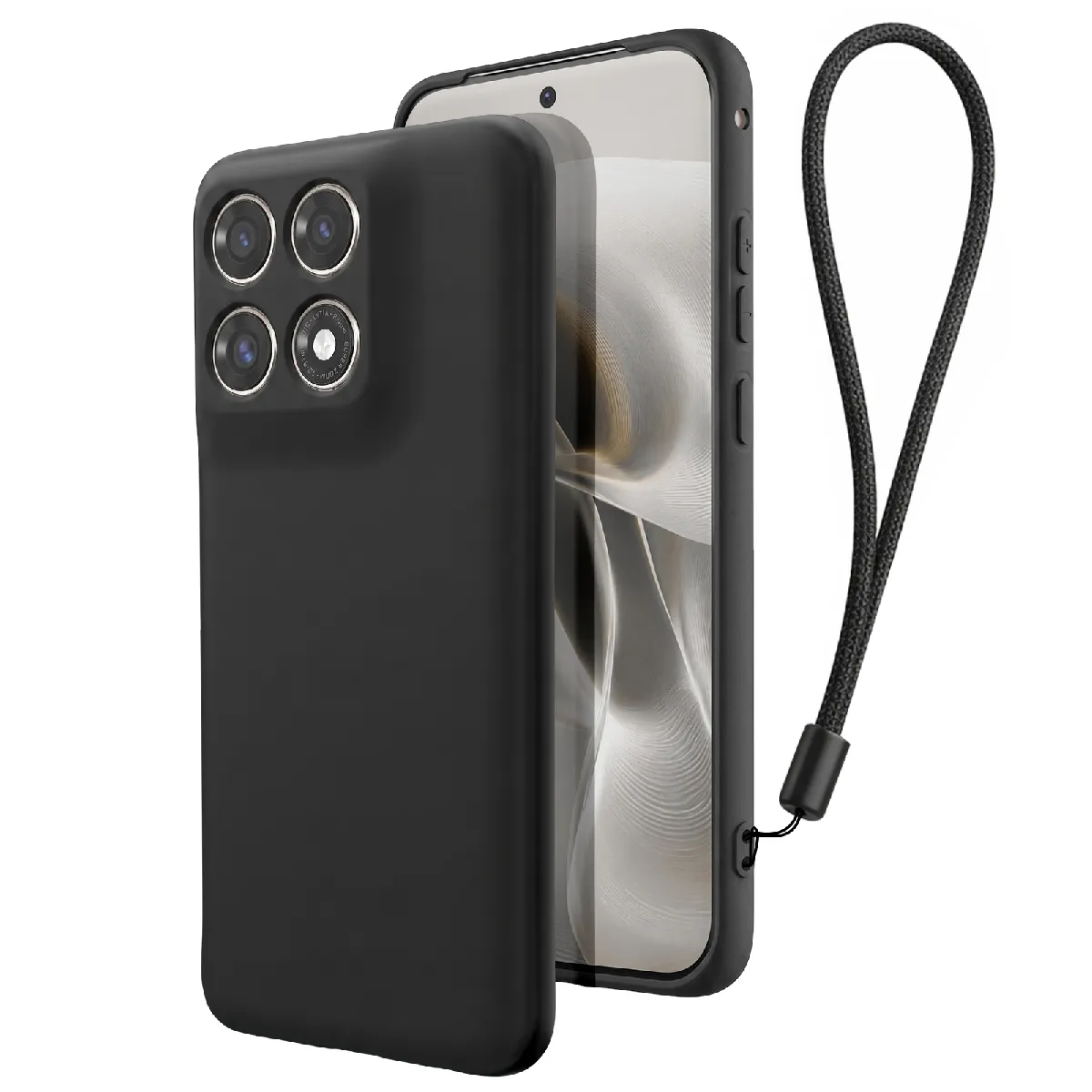 Avizar Noir Coque Motorola Edge 70 Fusion Soft Touch Dragonne - Image 2