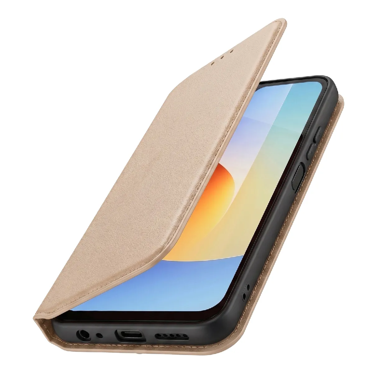 Avizar Doré Étui Pour Xiaomi Redmi A7 Pro Portefeuille Avec Support Vidéo E