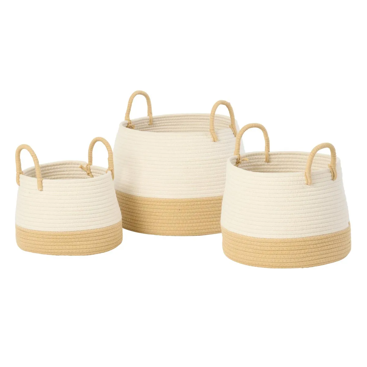 GENERIQUE - Lot de 3 Paniers de Rangement Refugio - 38cm - Naturel - Image 2