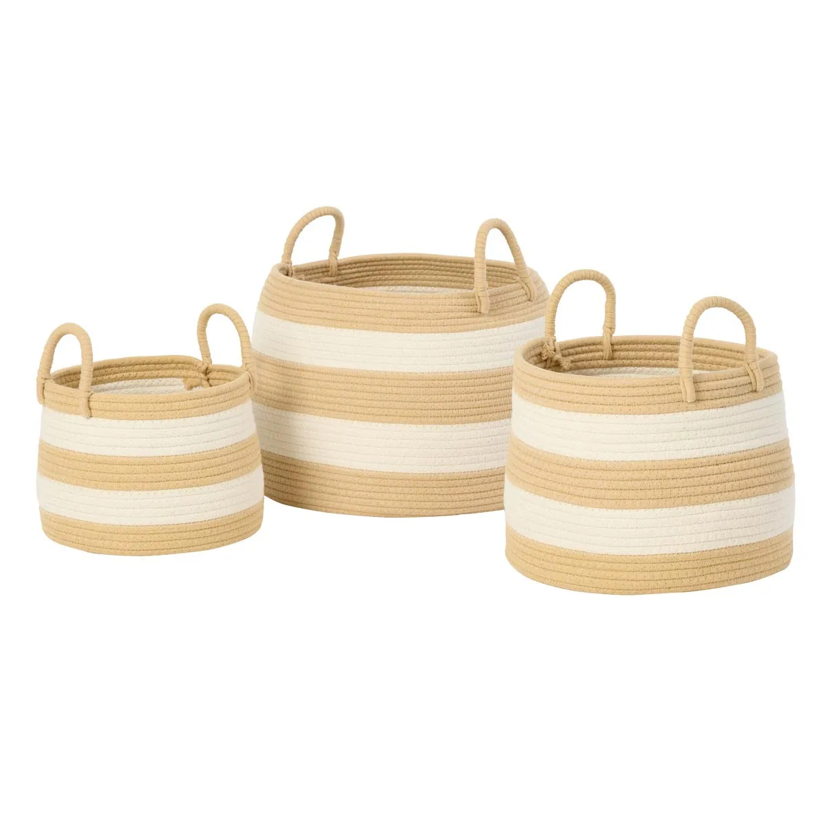 Paris Prix Lot De 3 Paniers À Rayures Refugio 38Cm Naturel