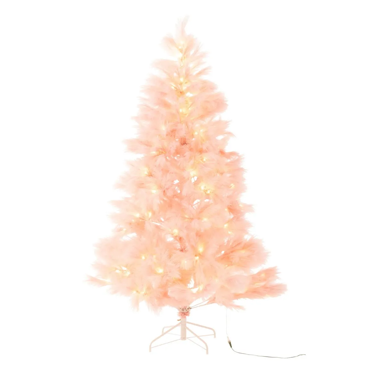 Sapin de No&euml;l Artificiel 400 LED Pampa 210cm Rose Clair