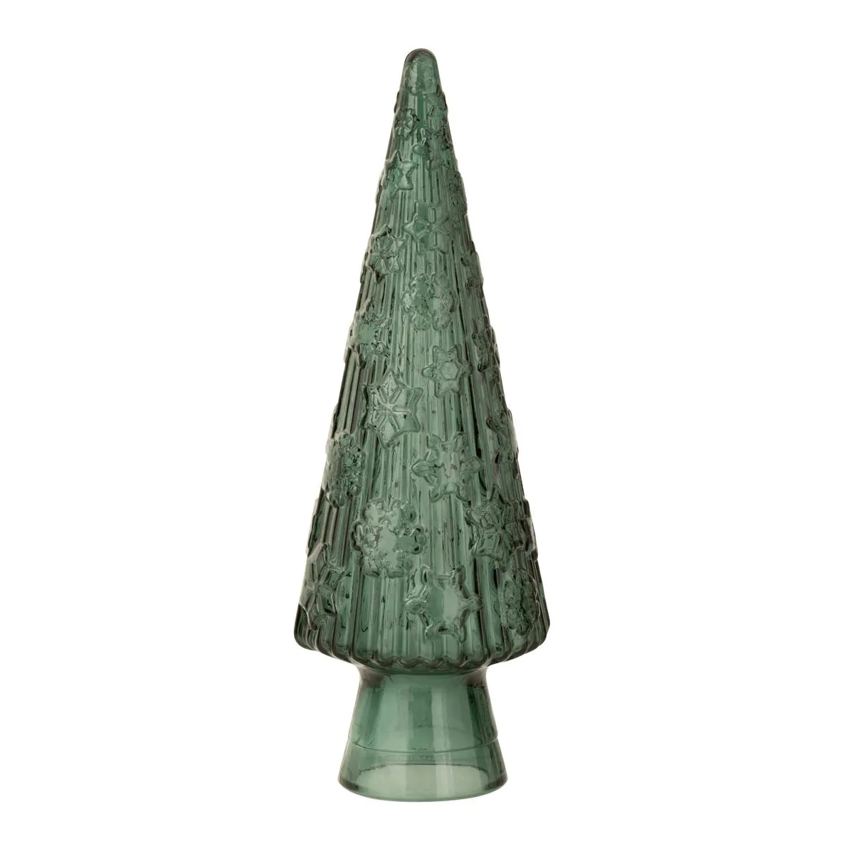 Sapin de No&euml;l en Verre C&ocirc;ne 43cm Vert Fonc&eacute;