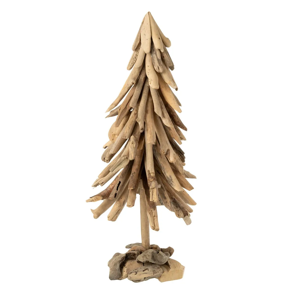 Sapin de No&euml;l en Bois Flott&eacute; Chalet 70cm Naturel