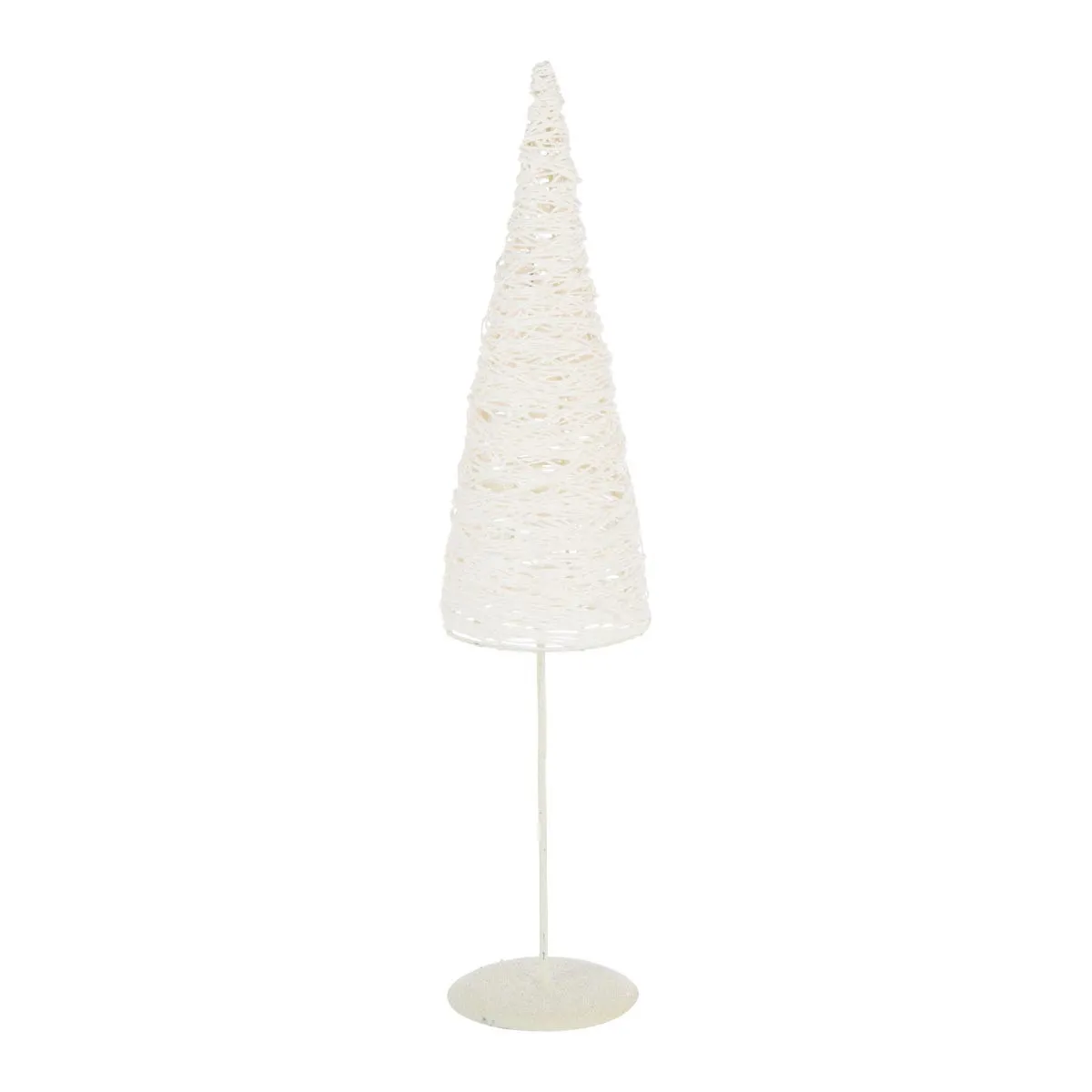 Sapin de No&euml;l sur Socle Glitter 58cm Blanc